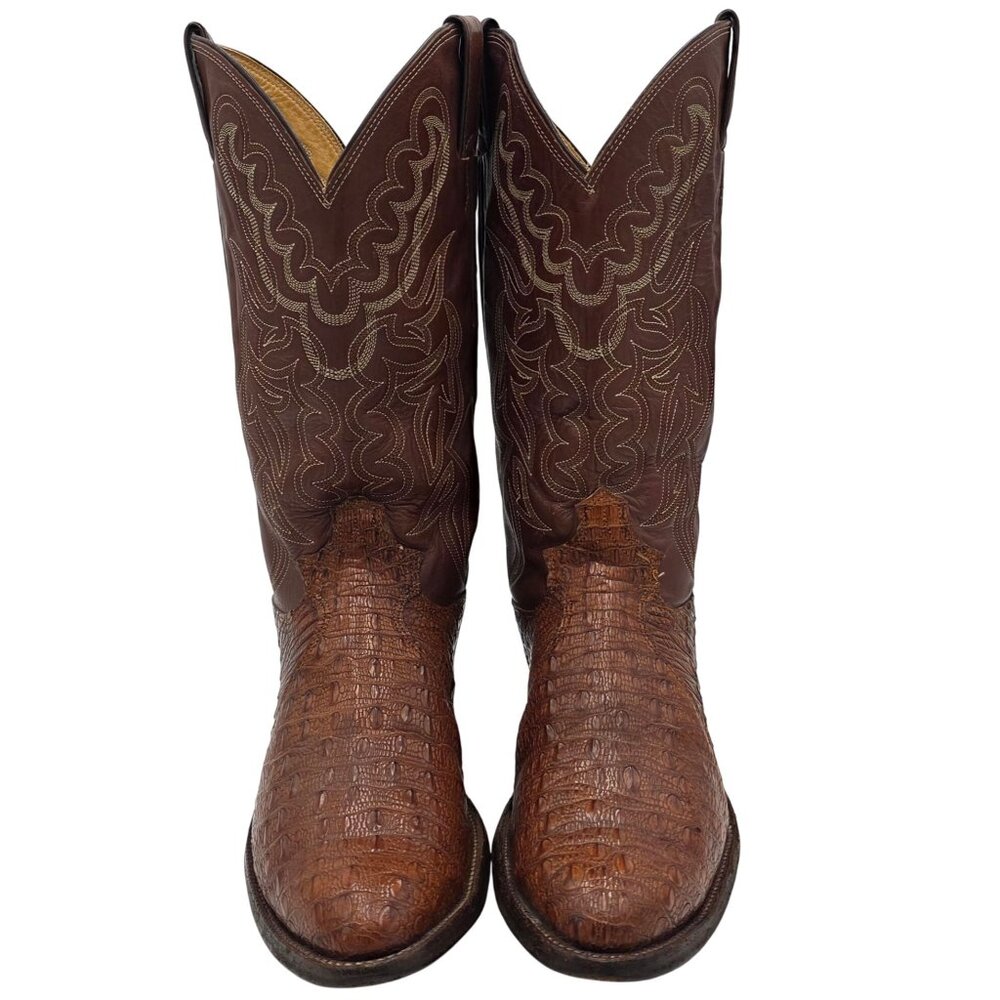 Vintage Justin Boots Rare Exotic Hornback Alligator 10D Cowboy Western Boots CBC - Picture 8 of 14